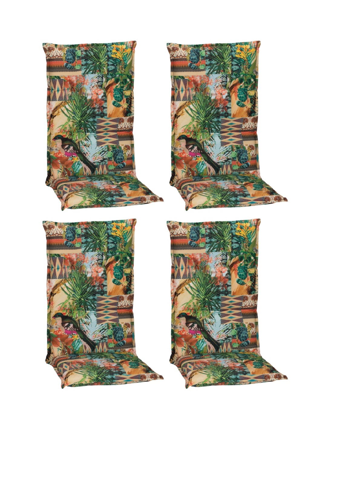 4x Saumauflage Hochlehner - bunt - Dschungel - 46x118 cm