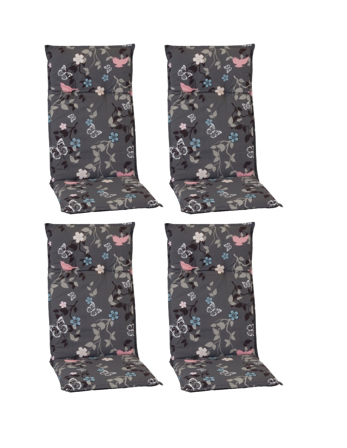 4x Saumauflage Hochlehner - grau - Blümchen - 118x50 cm