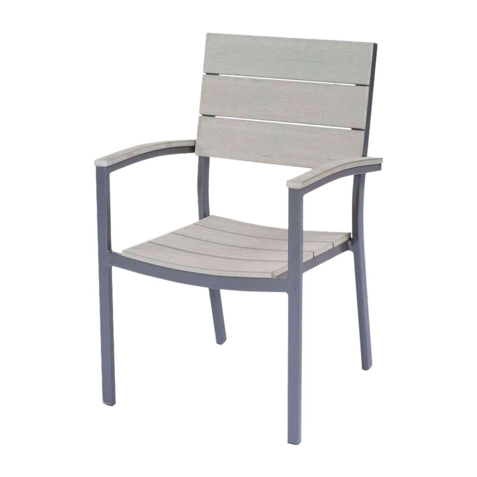 5-teilige Sitzgruppe OLIVIA - anthrazit-grau - Holz-Optik
