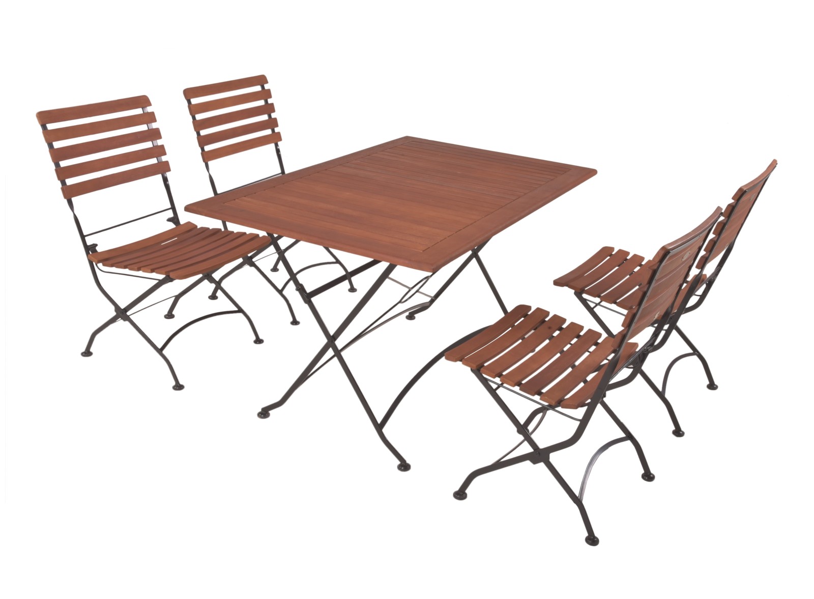 5-teilige Sitzgruppe WIEN - Eukalyptus - klappbar