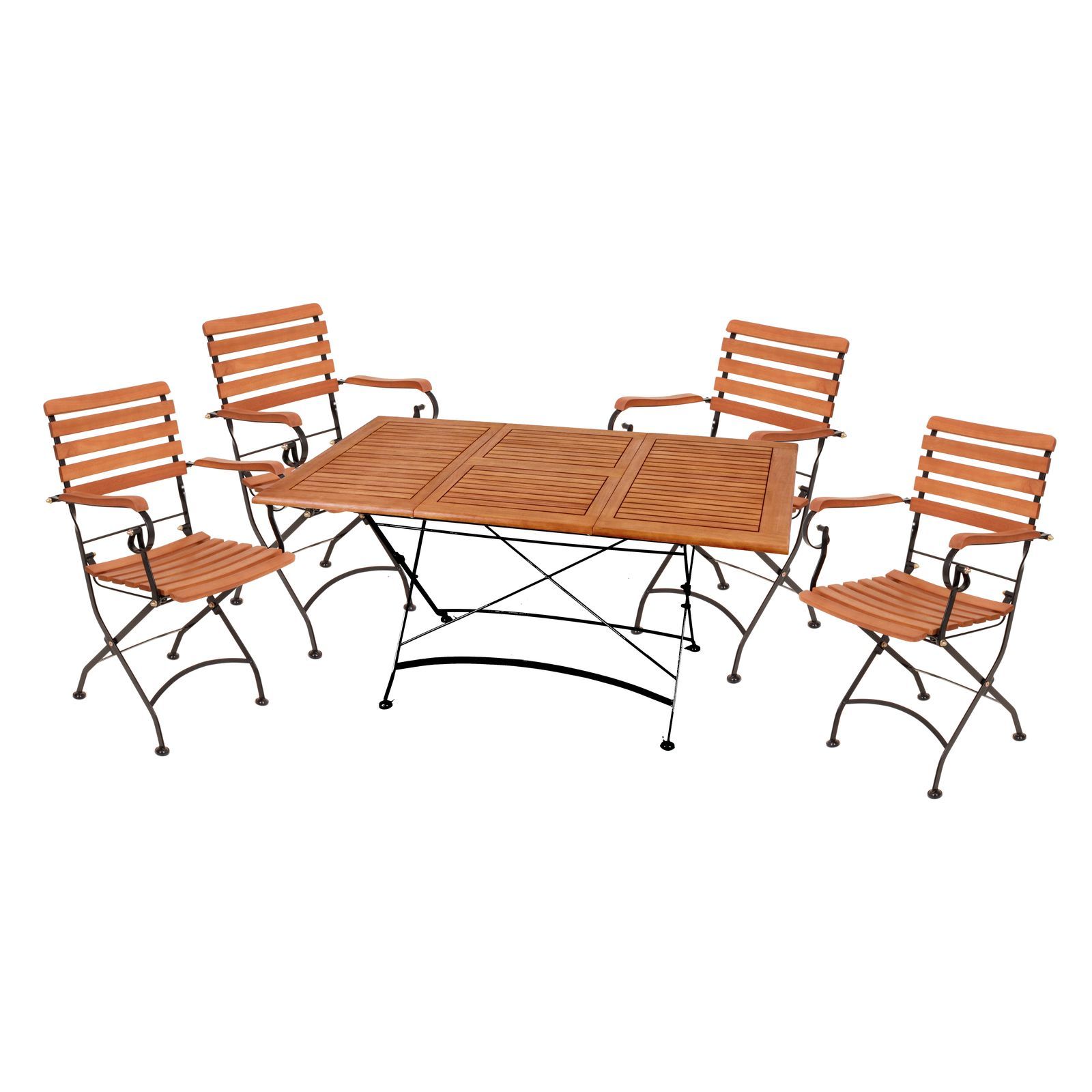 5-teilige Sitzgruppe WIEN Set 10 - Eukalyptus - mit Stühlen