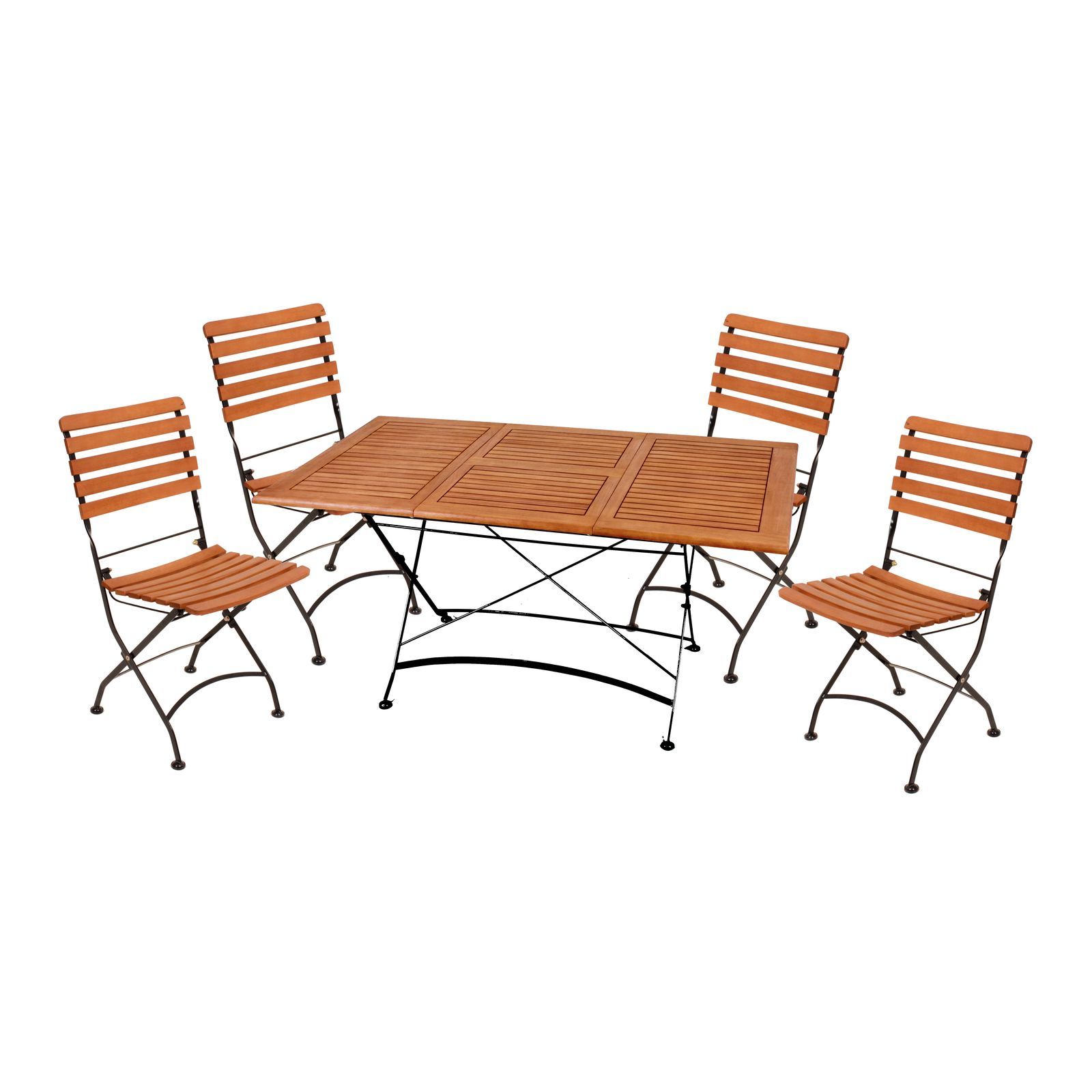 5-teilige Sitzgruppe WIEN Set 9 - Eukalyptus - mit Stühlen