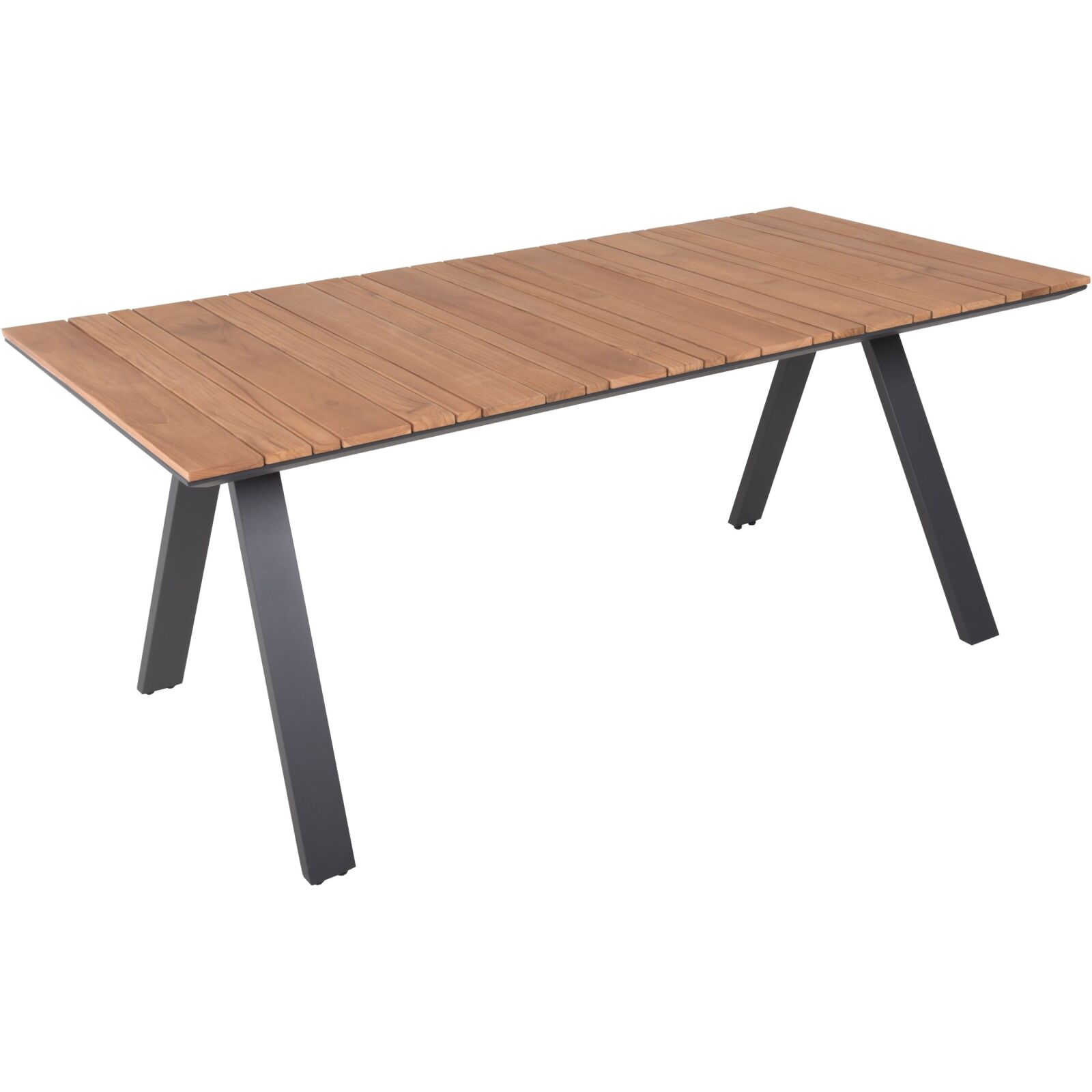 5-teilige Tischgruppe DAVINA 05 - naturbraun-anthrazit - Teak - Aluminium