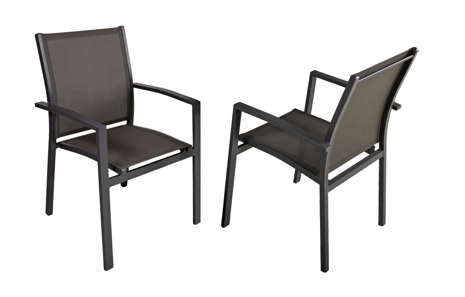 5-teilige Tischgruppe DAVINA 05 - naturbraun-anthrazit - Teak - Aluminium