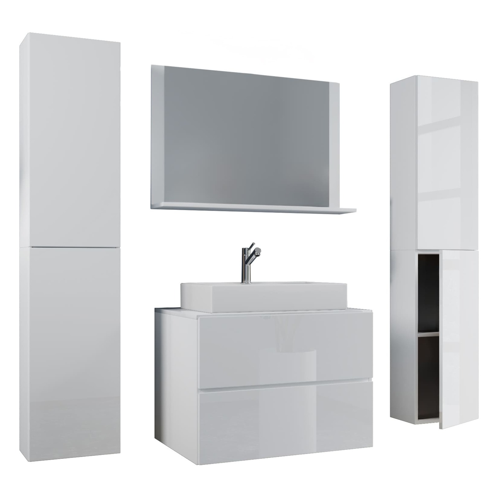 5-teiliges Badmöbel-Set LENDAS XL - weiß - 60 cm