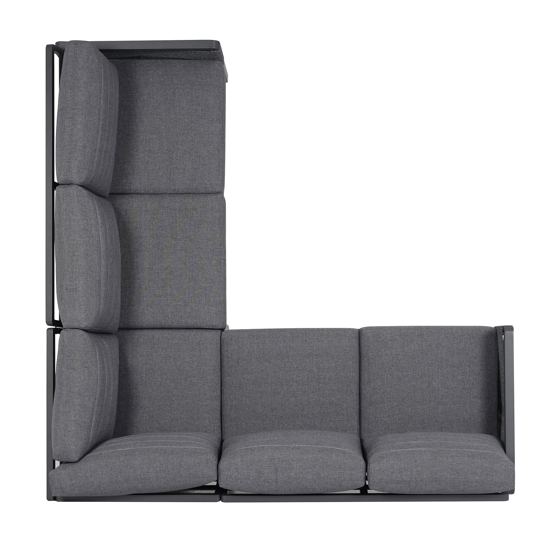 5-teiliges Gartenlounge-Set - grau - mit Lifttisch und Polster