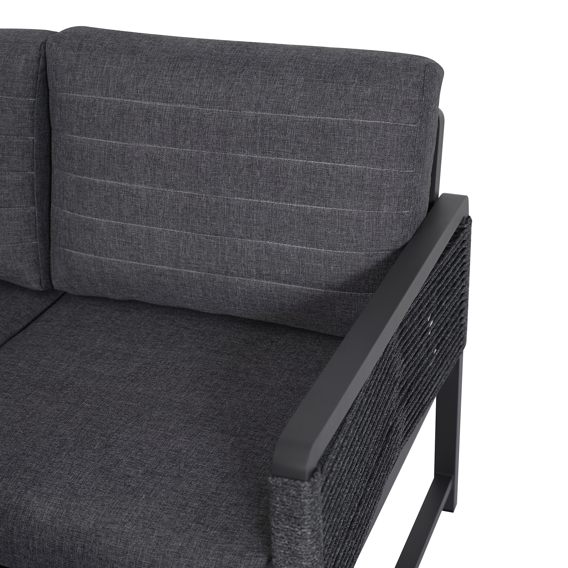5-teiliges Gartenlounge-Set - grau - mit Lifttisch und Polster