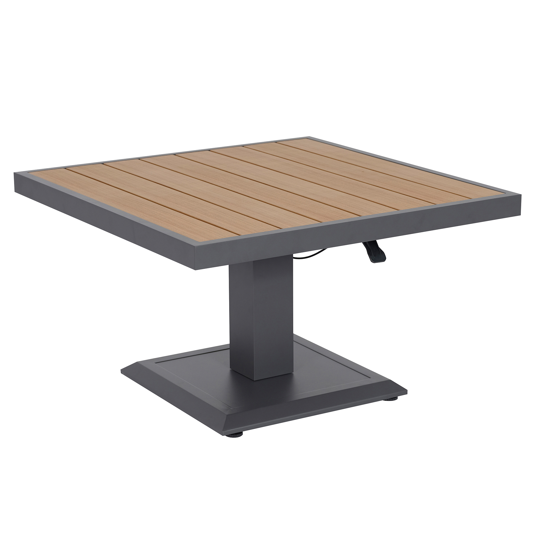 5-teiliges Gartenlounge-Set - grau - mit Lifttisch und Polster