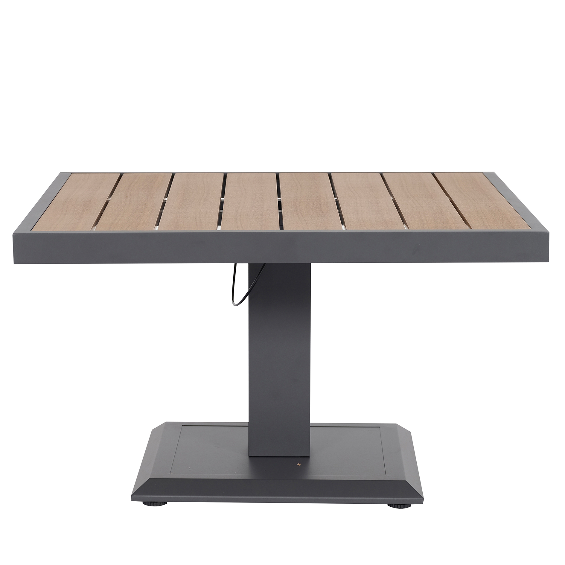 5-teiliges Gartenlounge-Set - grau - mit Lifttisch und Polster