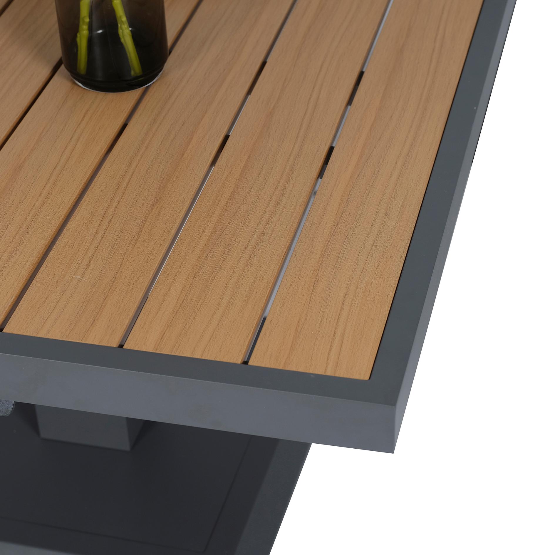 5-teiliges Gartenlounge-Set - grau - mit Lifttisch und Polster