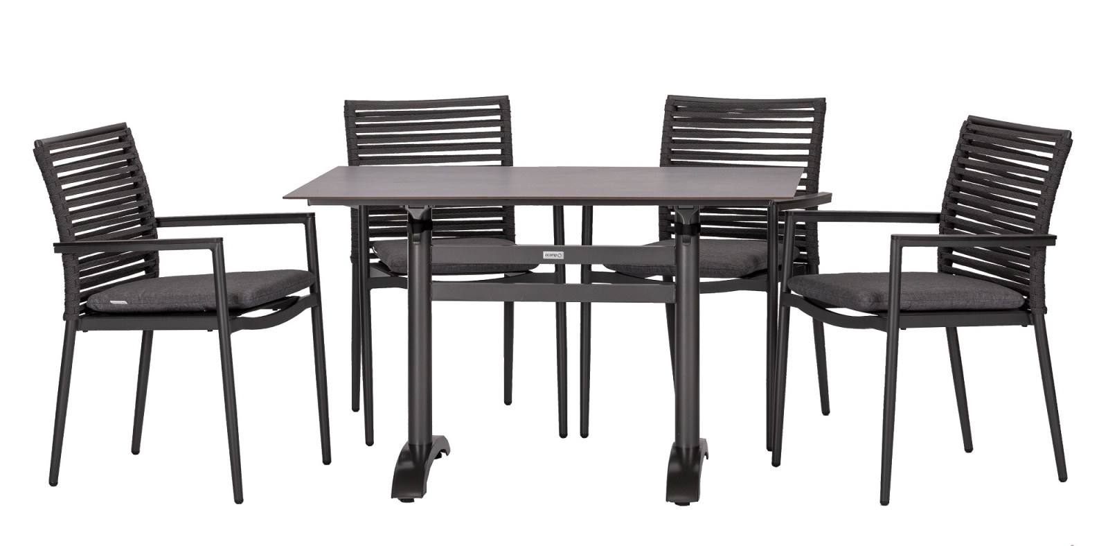 5-teiliges Gartenmöbel-Set - anthrazit - 120x80 cm