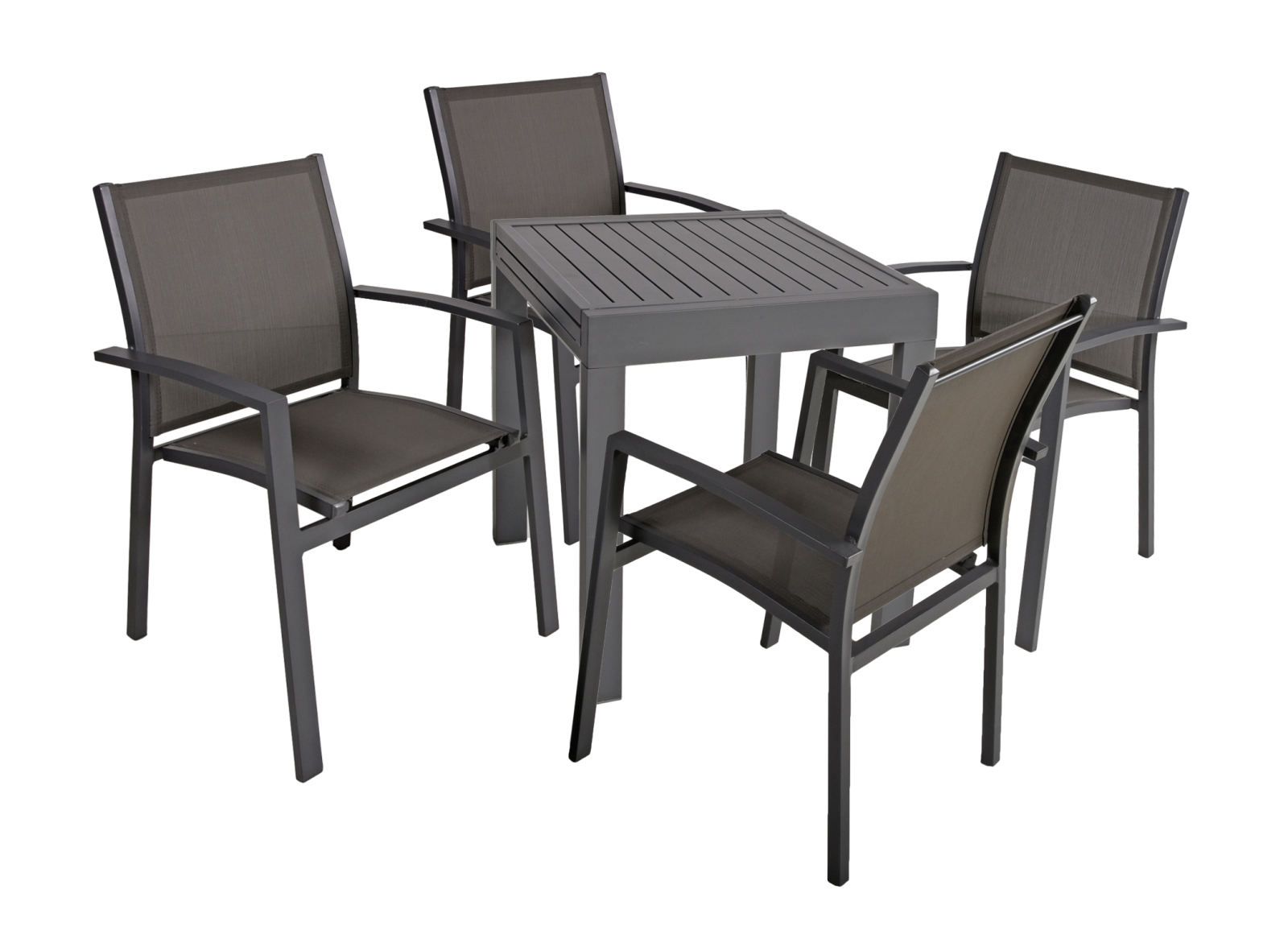 5-teiliges Gartenmöbel-Set ELENA - anthrazit - Aluminium