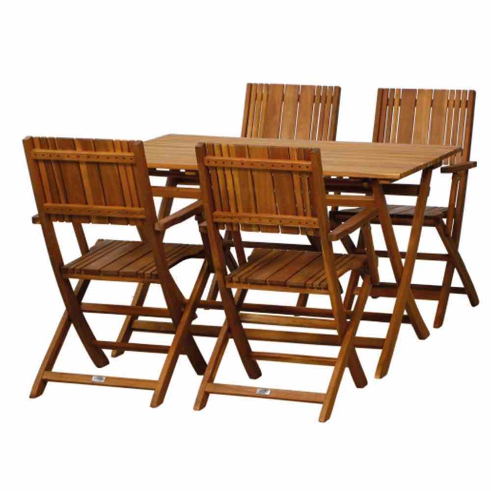 5-teiliges Gartenmöbel-Set FALUN - Akazie massiv