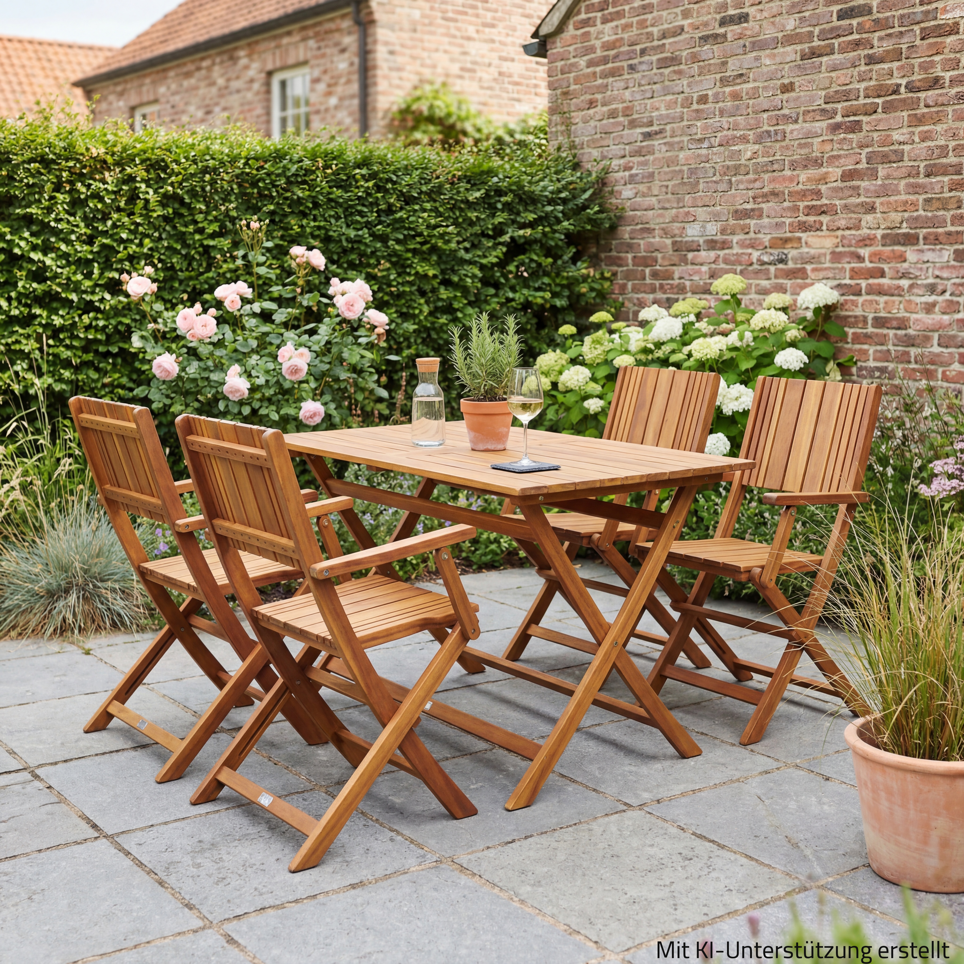 5-teiliges Gartenmöbel-Set FALUN - Akazie massiv