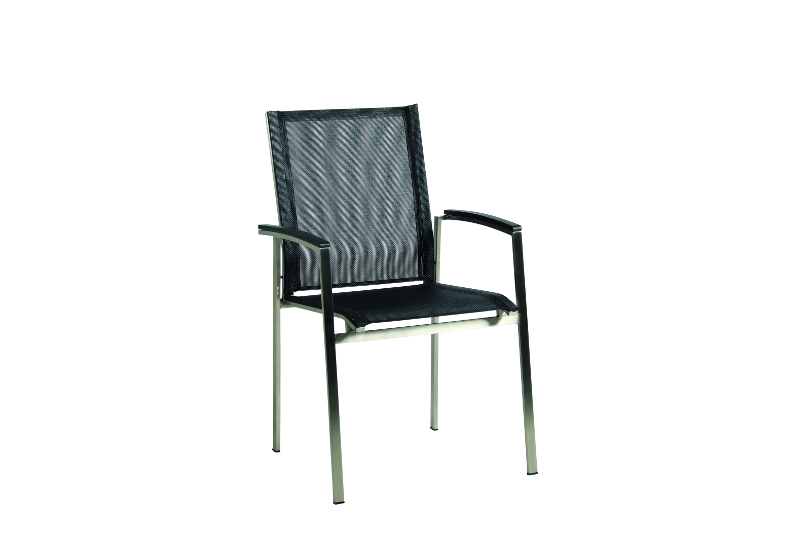 5-teiliges Gartenmöbel-Set - grau-schwarz - Edelstahl - Flying Top-Optik