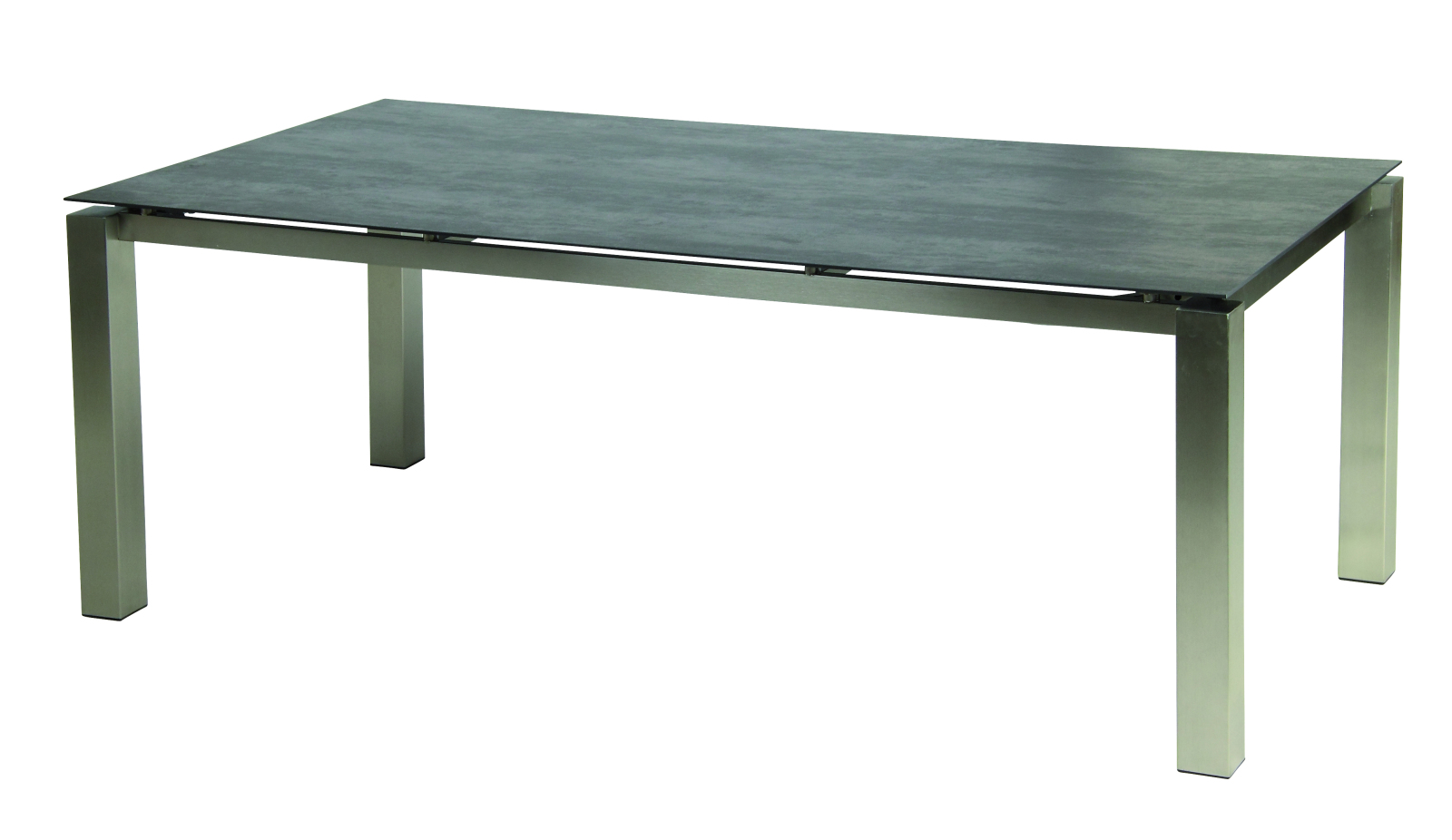 5-teiliges Gartenmöbel-Set - grau-schwarz - Edelstahl - Flying Top-Optik