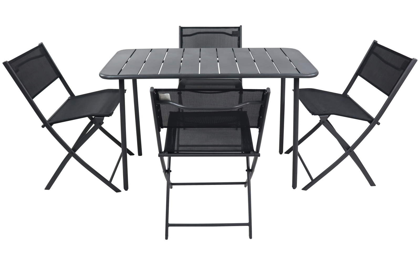 5-teiliges Gartenmöbel-Set - schwarz-anthrazit - 110 cm