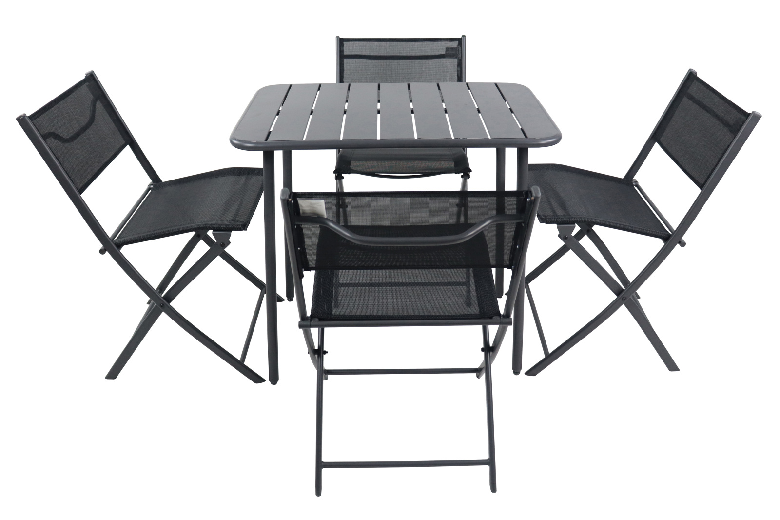 5-teiliges Gartenmöbel-Set - schwarz-anthrazit - 80 cm