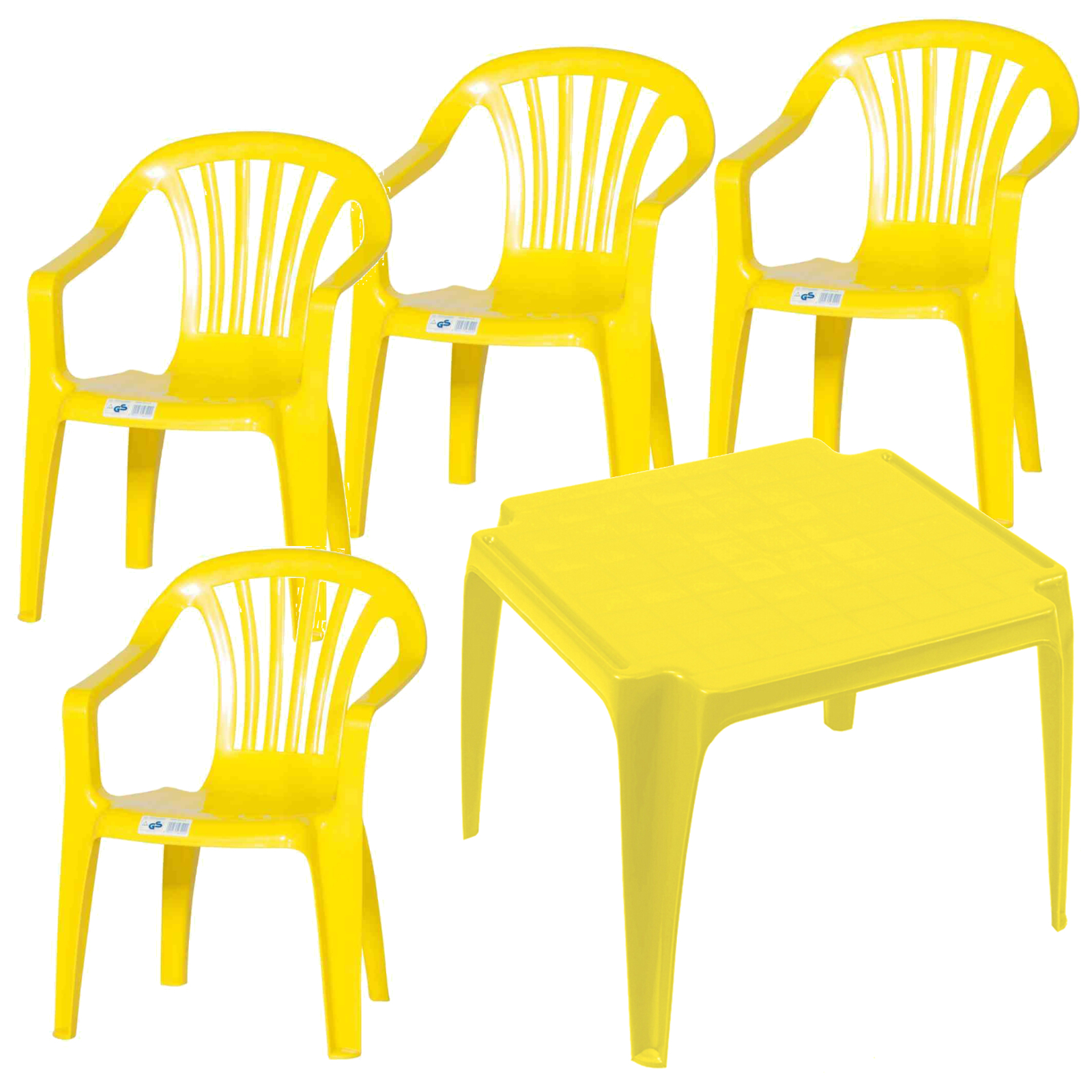 5-teiliges Kindermonoblock-Set - gelb - stapelbar