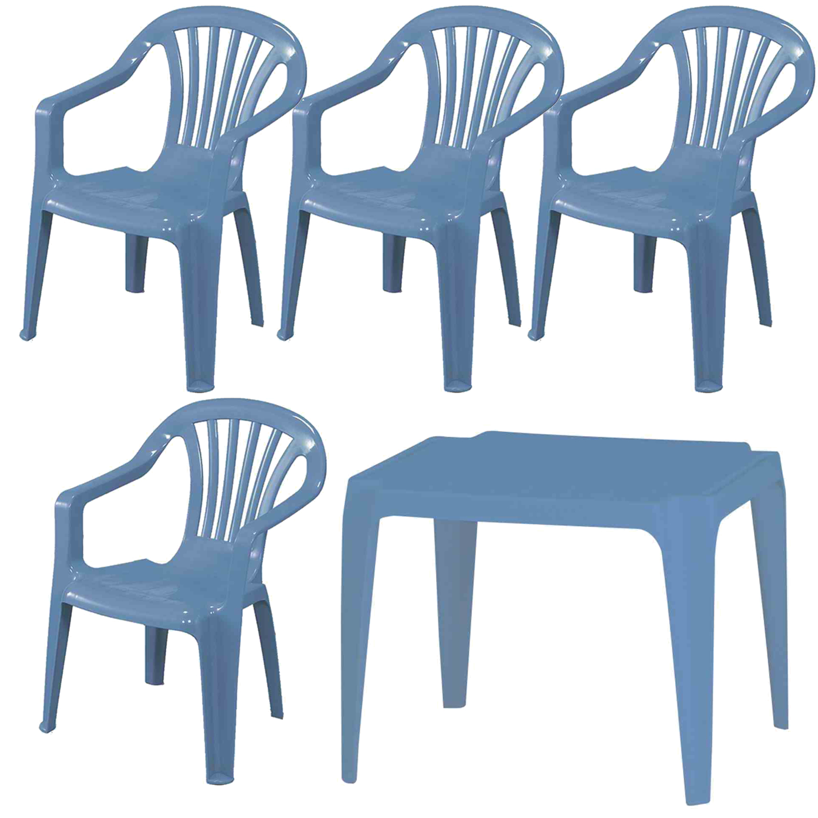 5-teiliges Kindermonoblock-Set - hellblau - stapelbar