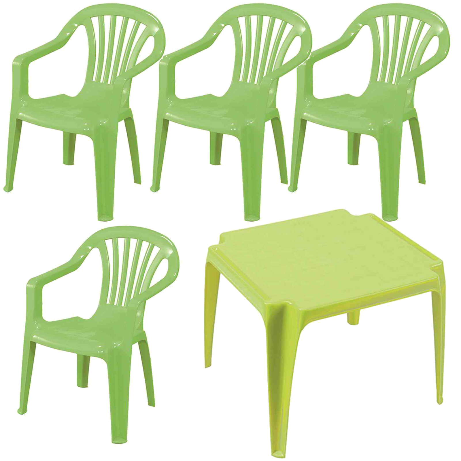 5-teiliges Kindermonoblock-Set - lime green - stapelbar