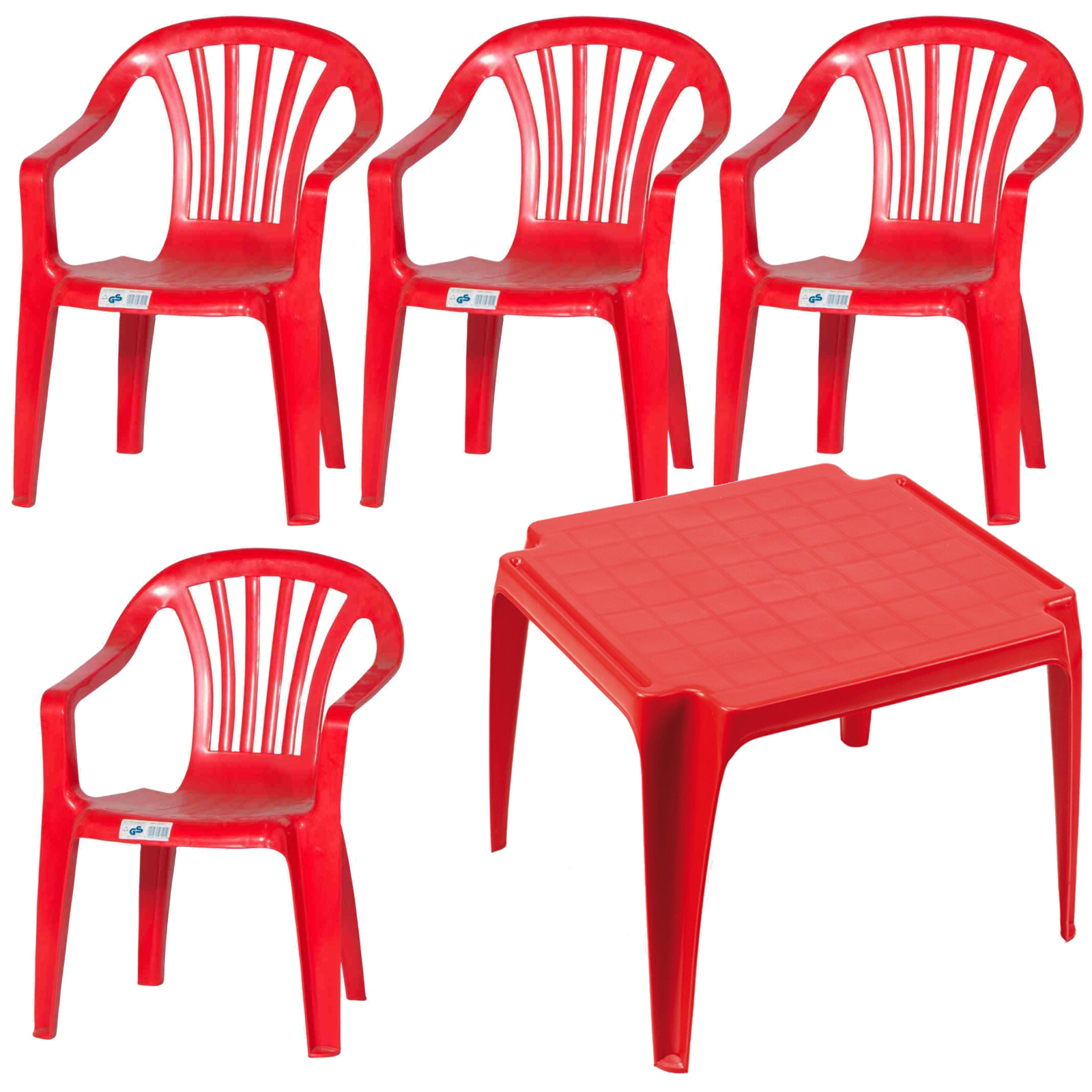 5-teiliges Kindermonoblock-Set - rot - stapelbar