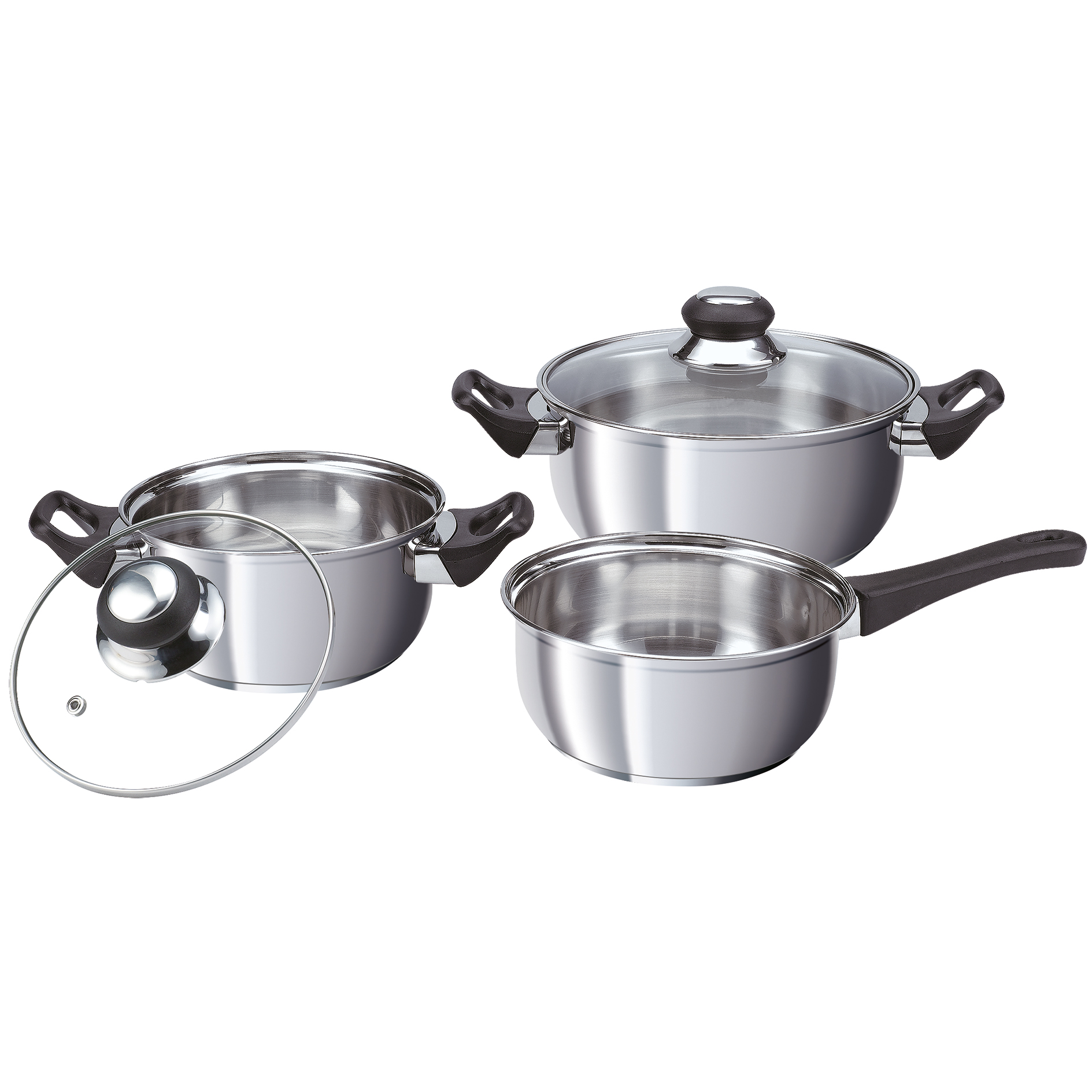 5-teiliges Kochtopf-Set - Edelstahl - rostfrei