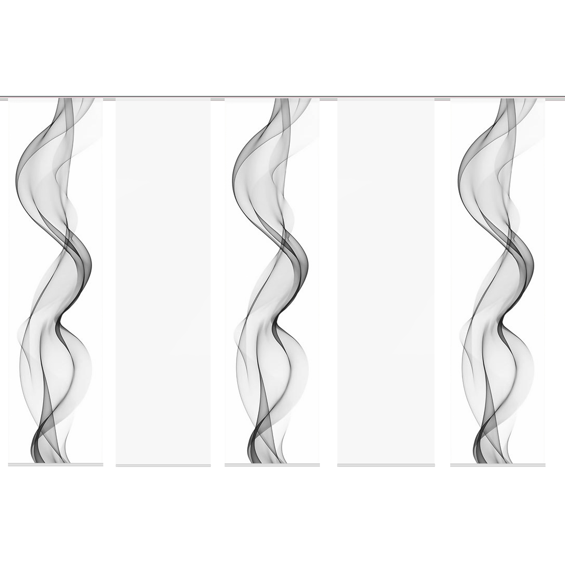 5-teiliges Schiebevorhang-Set EDMONTON - grau - je 60x245 cm