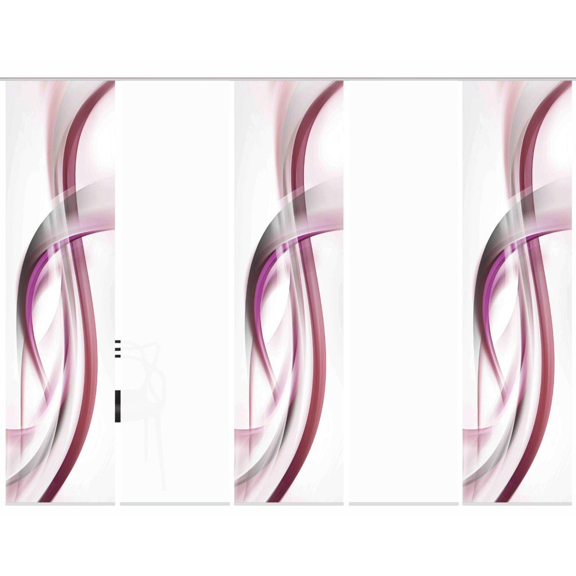 5-teiliges Schiebevorhang-Set FALA - beere - je 60x245 cm
