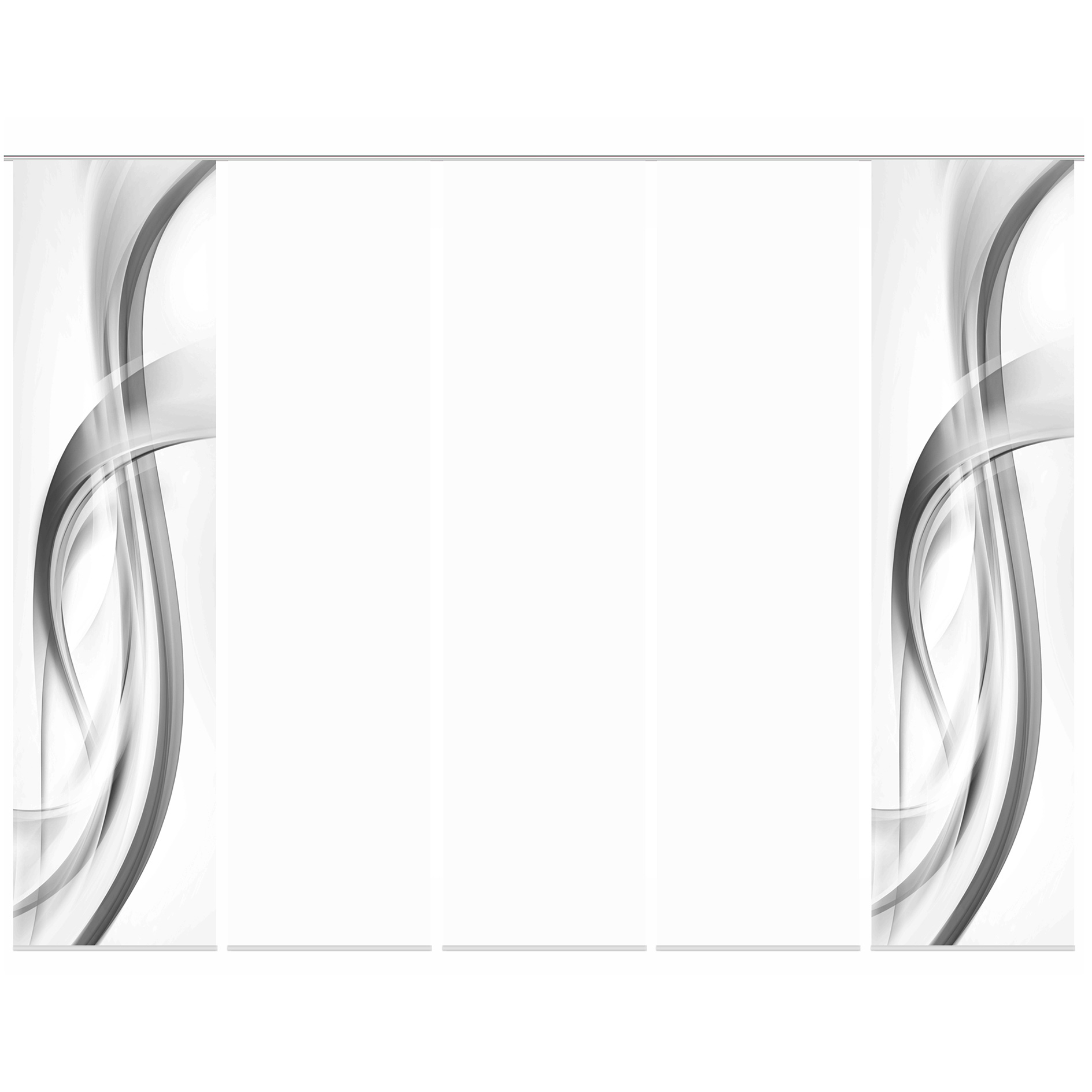 5-teiliges Schiebevorhang-Set FALA - grau - je 60x245 cm