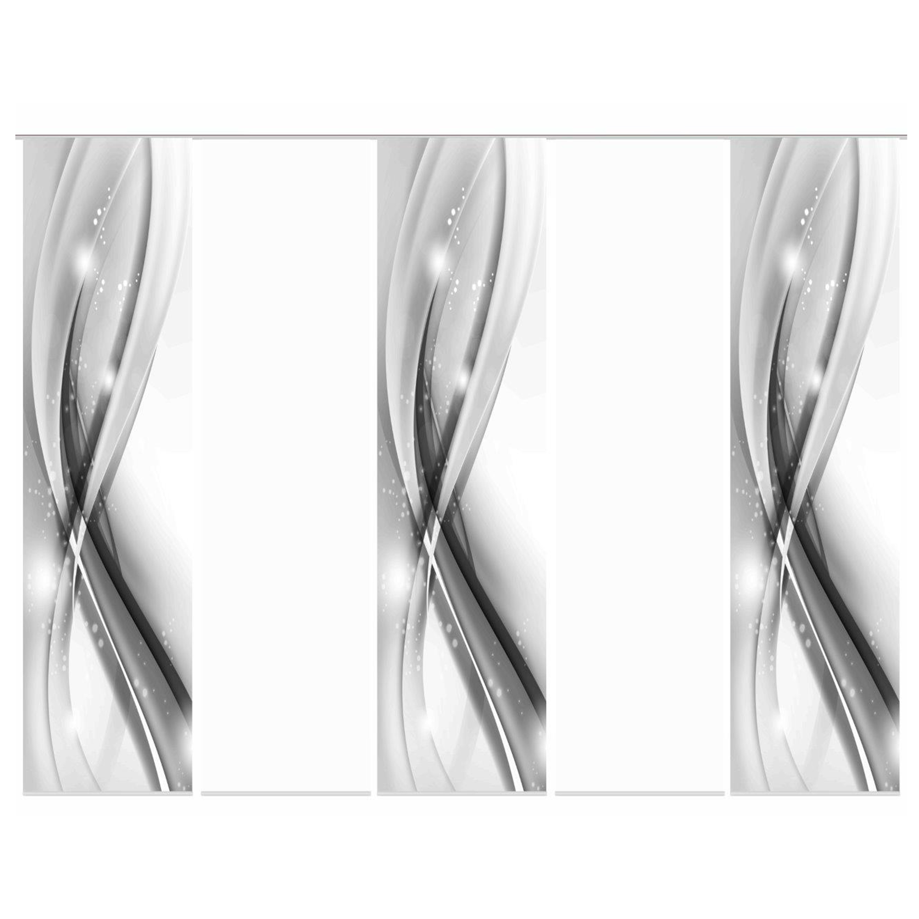 5-teiliges Schiebevorhang-Set GLIWE - grau - je 60x245 cm