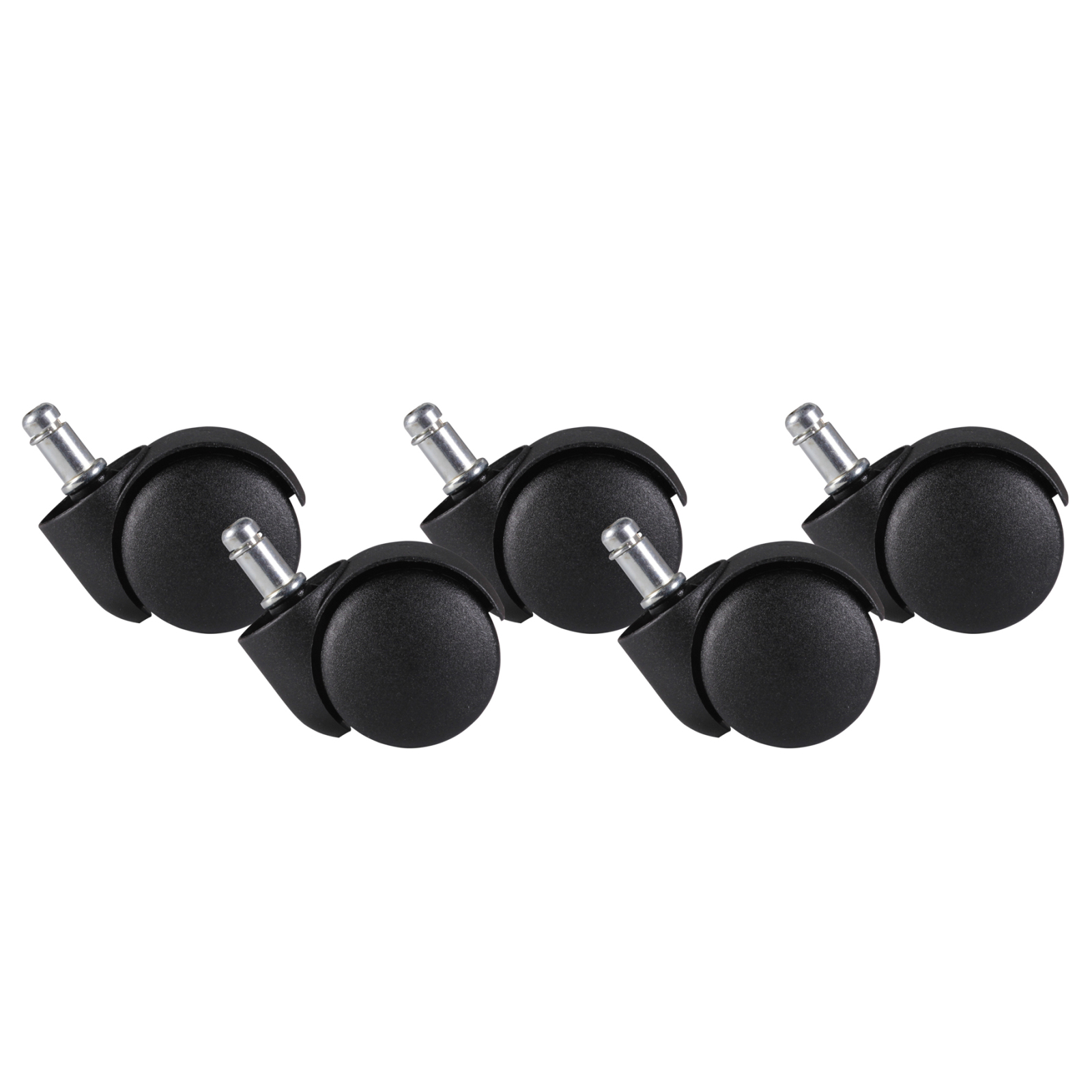 5er-Set Weichbodenrollen - schwarz - 50 mm