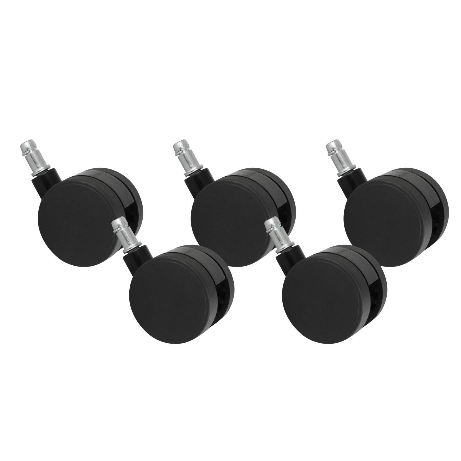 5er-Set Weichbodenrollen - schwarz - 60 mm