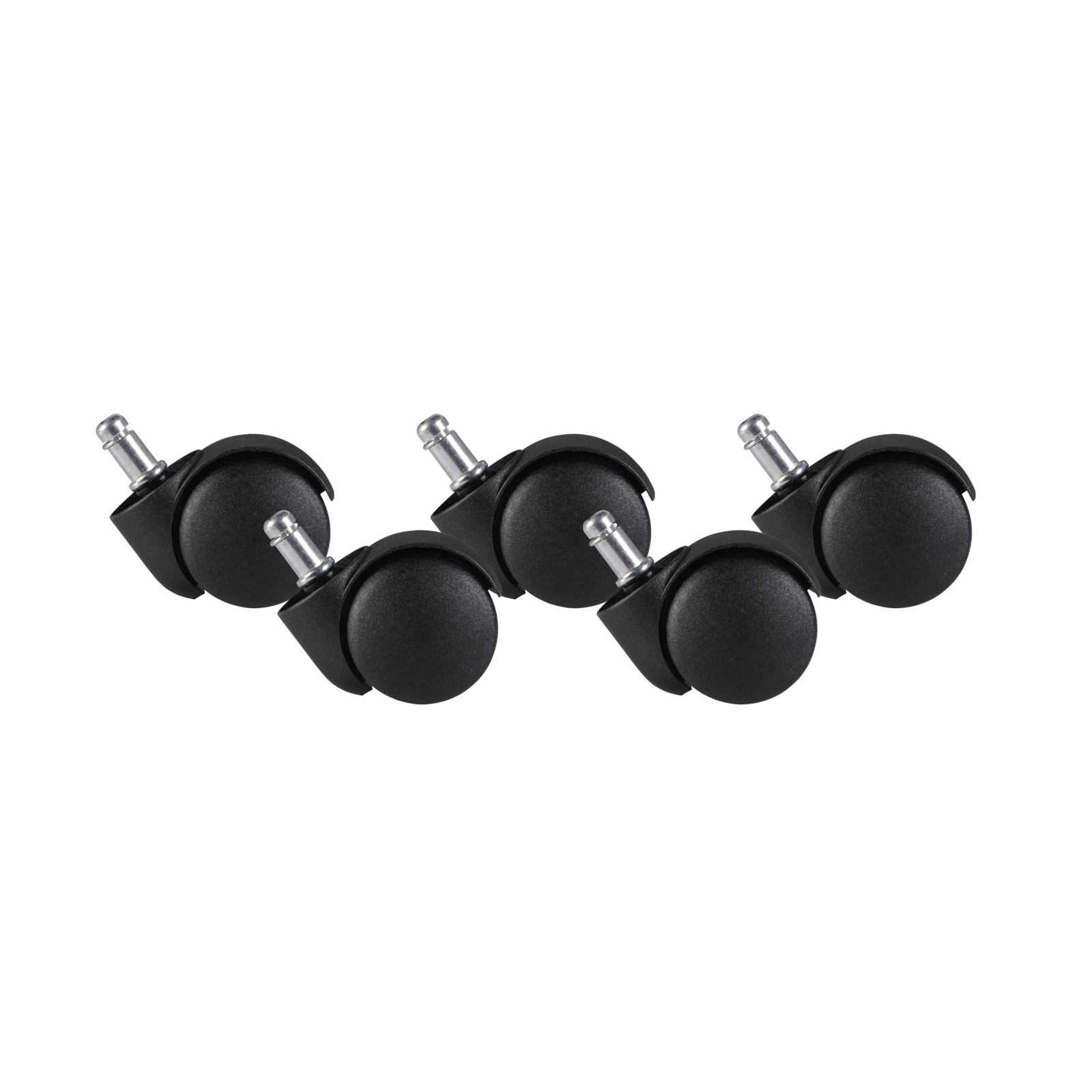 5er-Set Weichbodenrollen - schwarz - gebremst - 50 mm