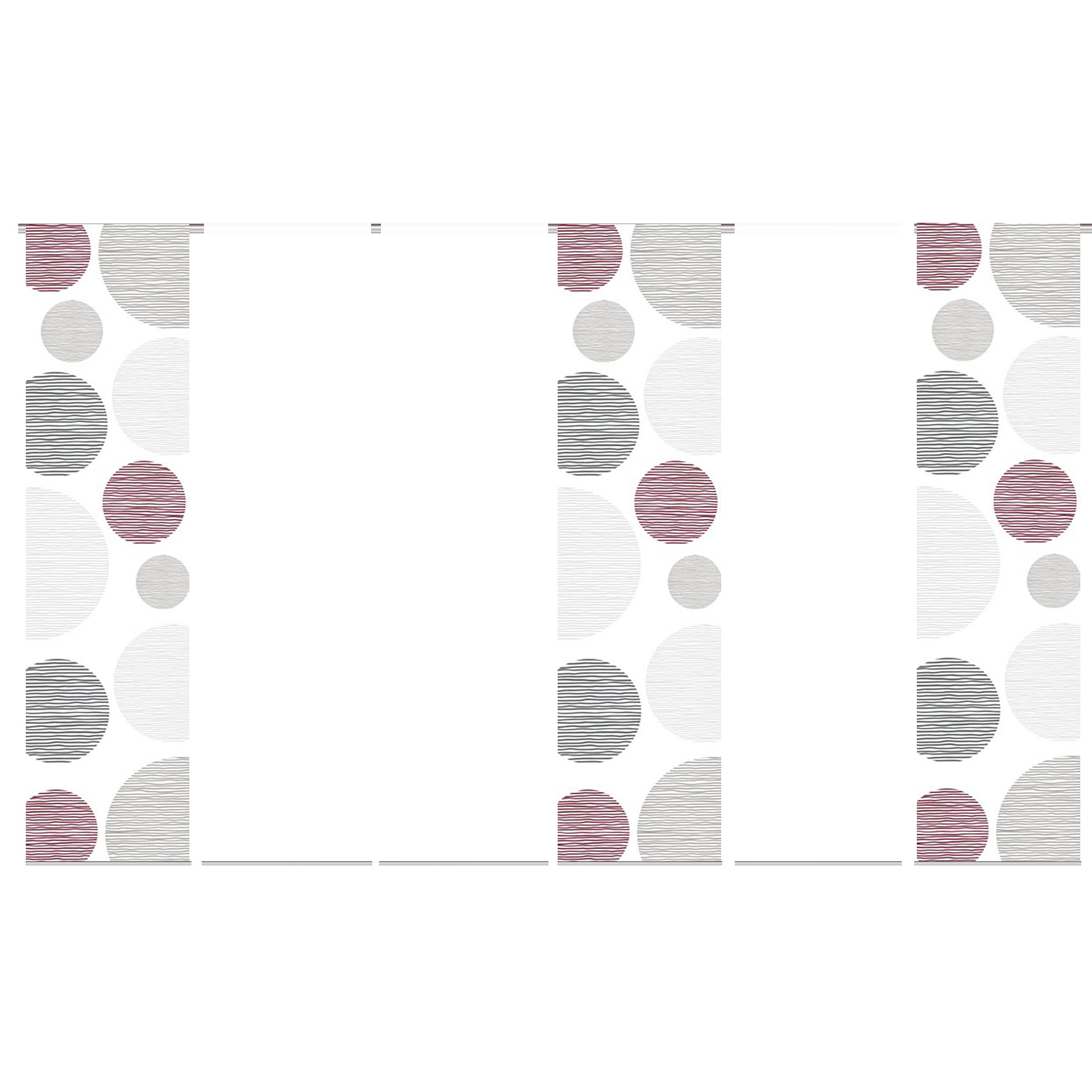 6-teiliges Schiebevorhang-Set BORDEN - bordeaux - je 60x245 cm