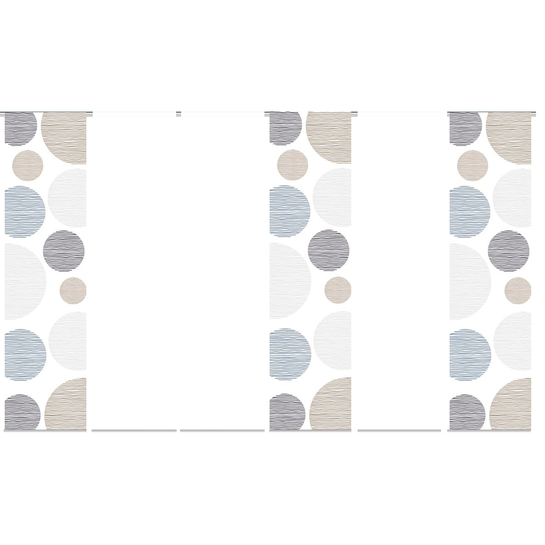 6-teiliges Schiebevorhang-Set BORDEN - stein - je 60x245 cm