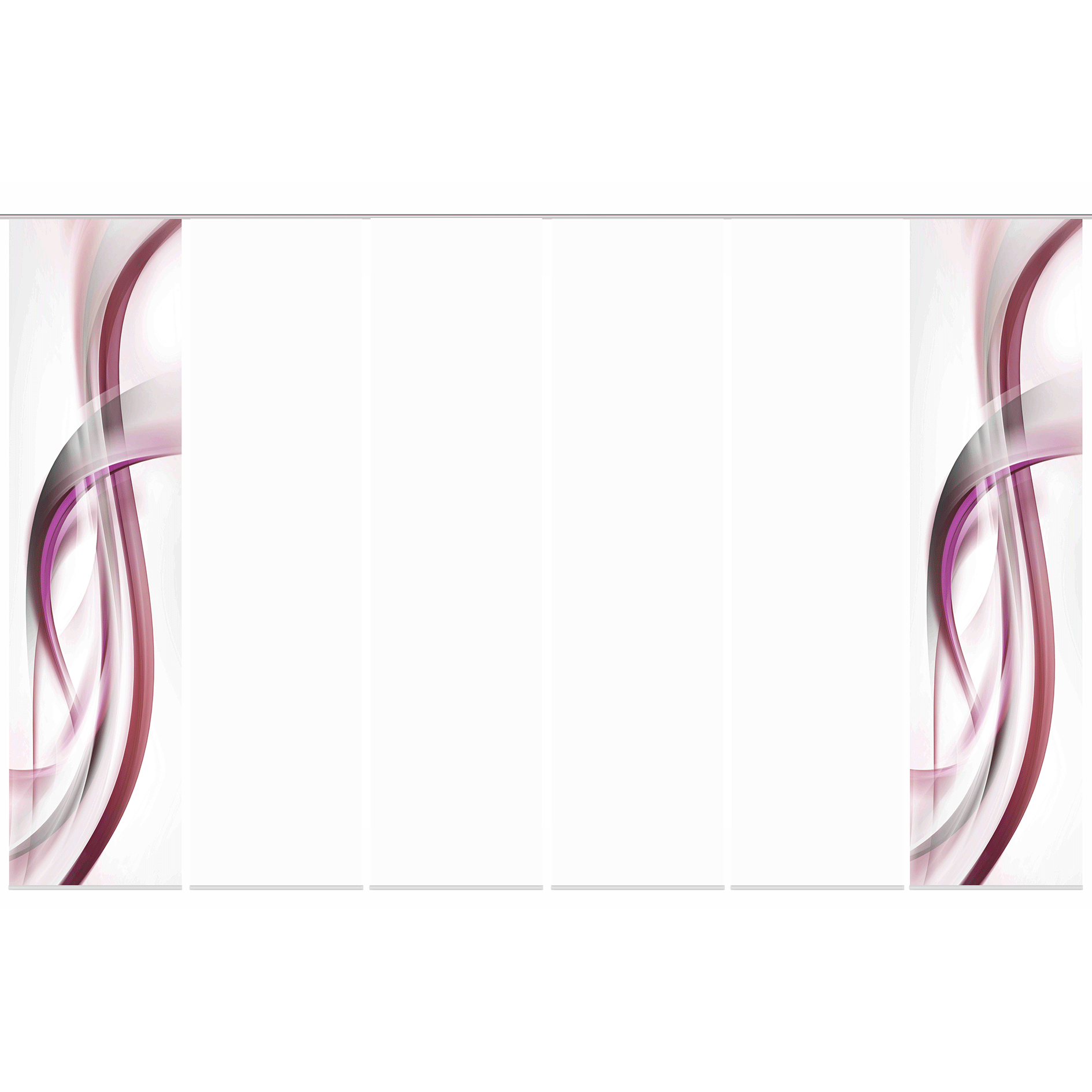6-teiliges Schiebevorhang-Set FALA - beere - je 60x245 cm