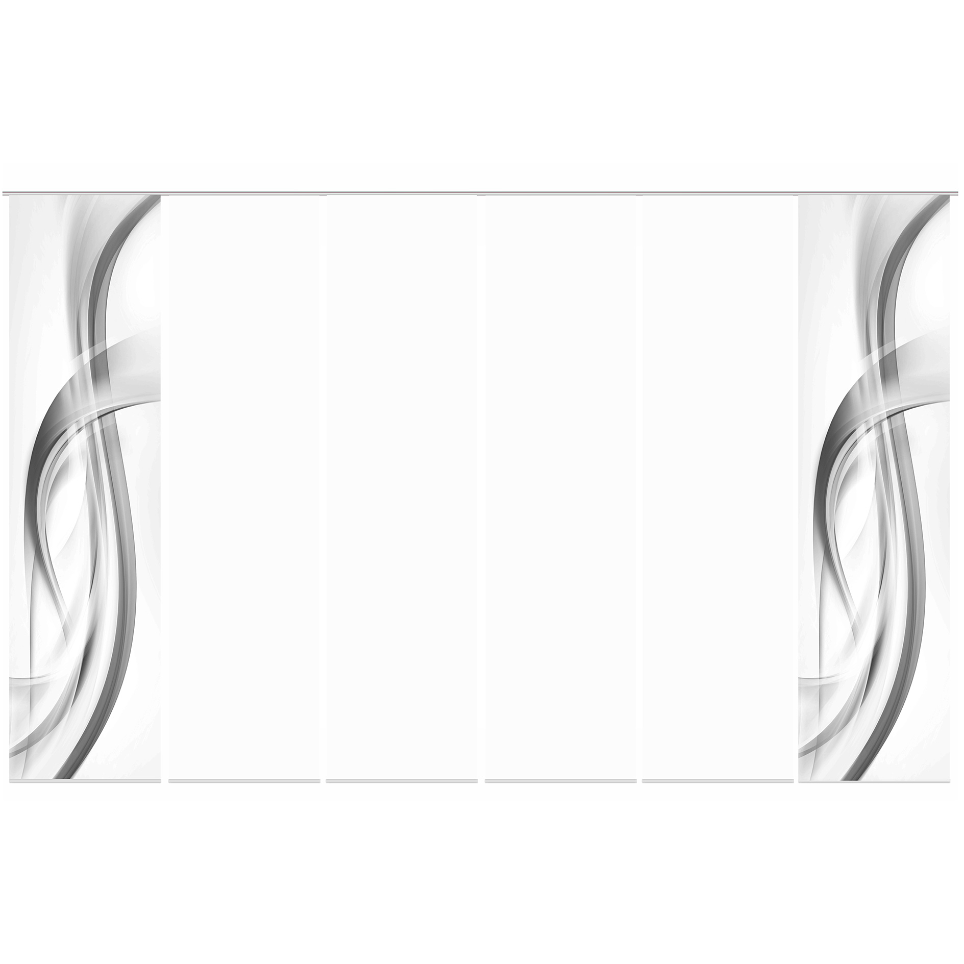 6-teiliges Schiebevorhang-Set FALA - grau - je 60x245 cm