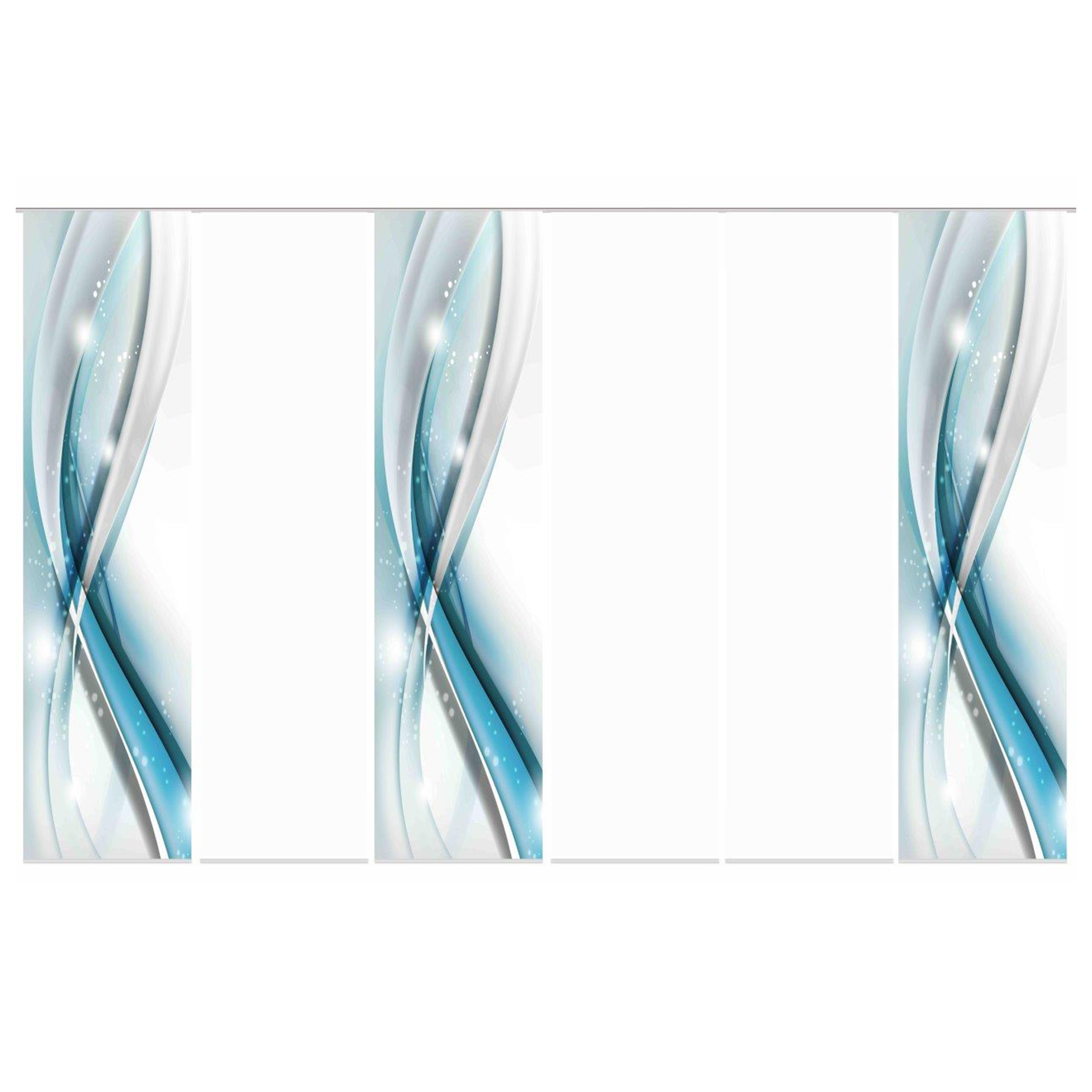 6-teiliges Schiebevorhang-Set GLIWE - aqua - je 60x245 cm