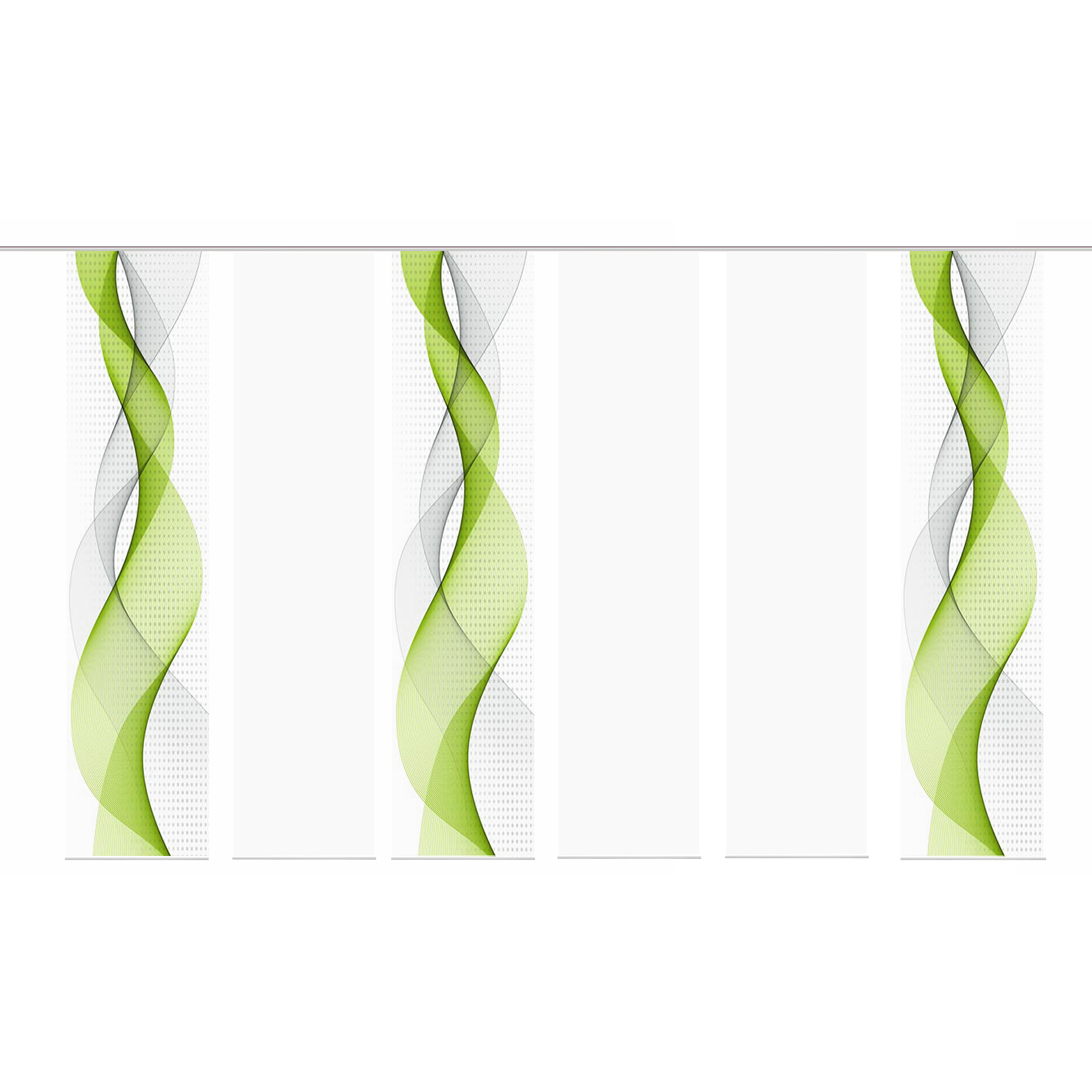 6-teiliges Schiebevorhang-Set OPALIA - apfelgrün - je 60x245 cm