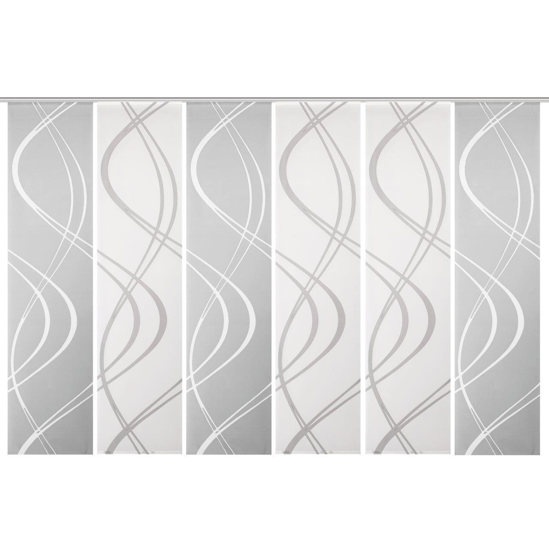 6-teiliges Schiebevorhang-Set TIBERIO - grau - je 60x245 cm