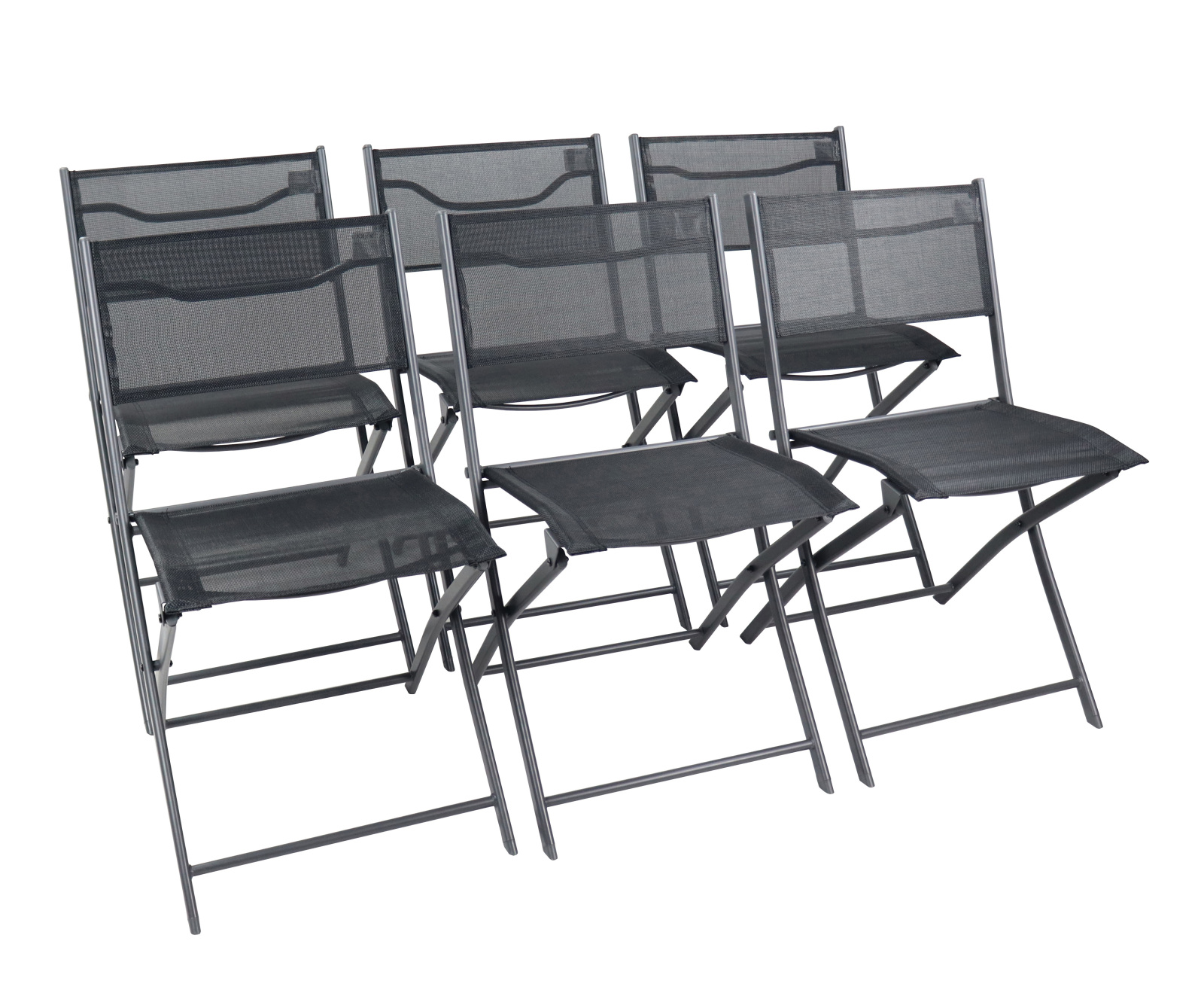 6er-Set Klappstuhl SUMILA - schwarz - 79 cm