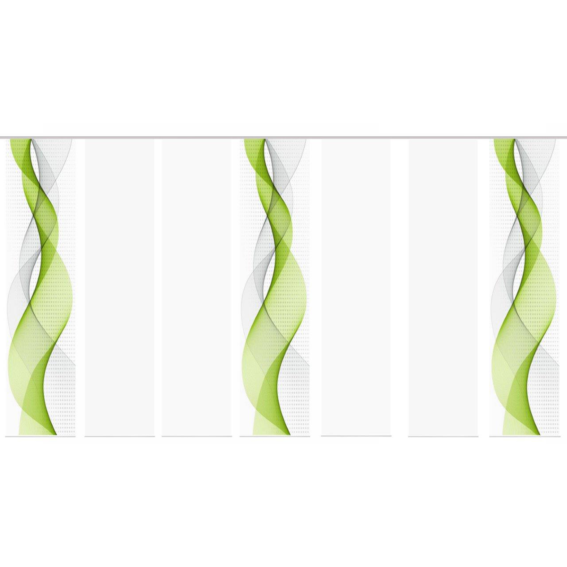 7-teiliges Schiebevorhang-Set OPALIA - apfelgrün - je 60x245 cm