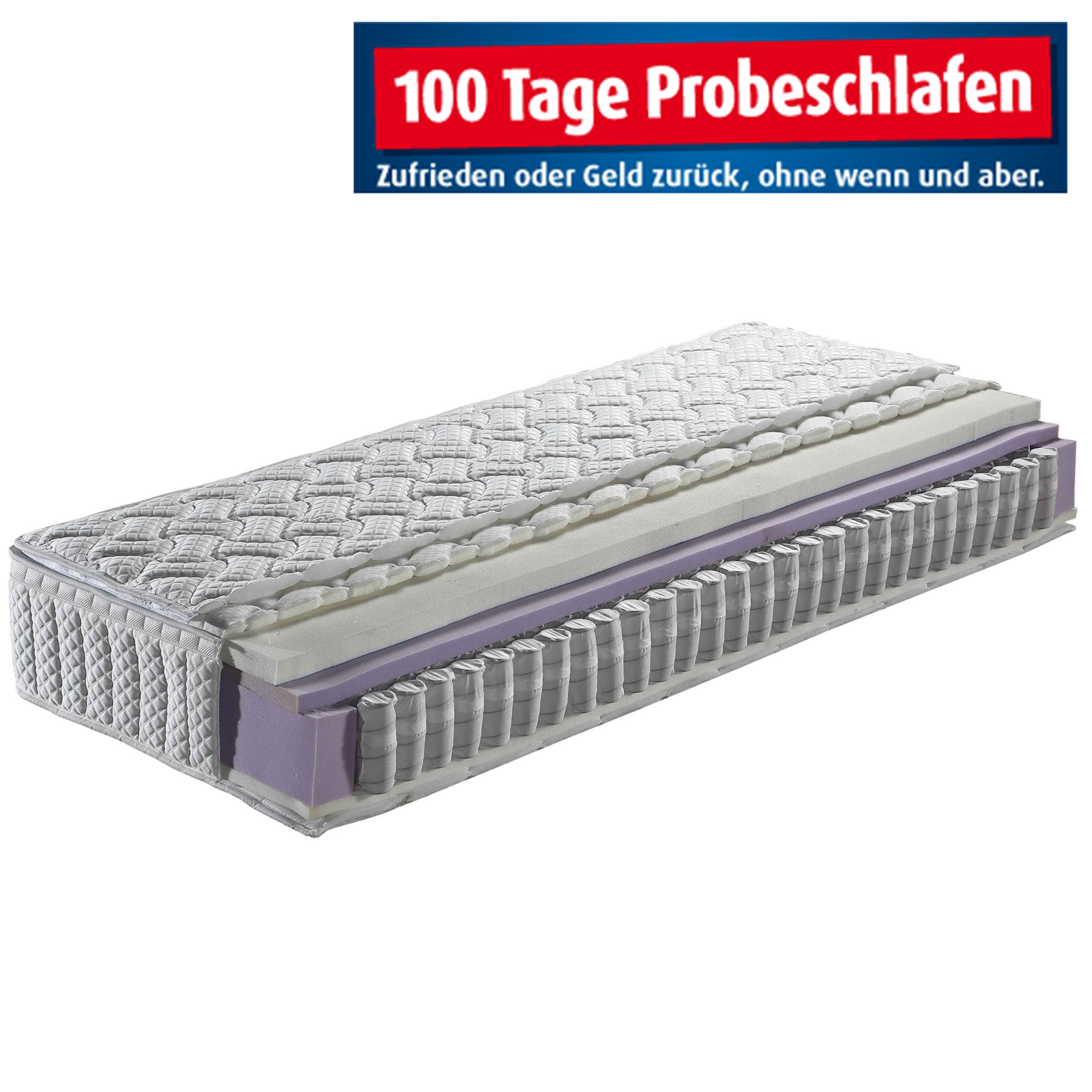 7-Zonen-Taschenfederkernmatratze VISCO SECRET - H4 - 90x200 cm