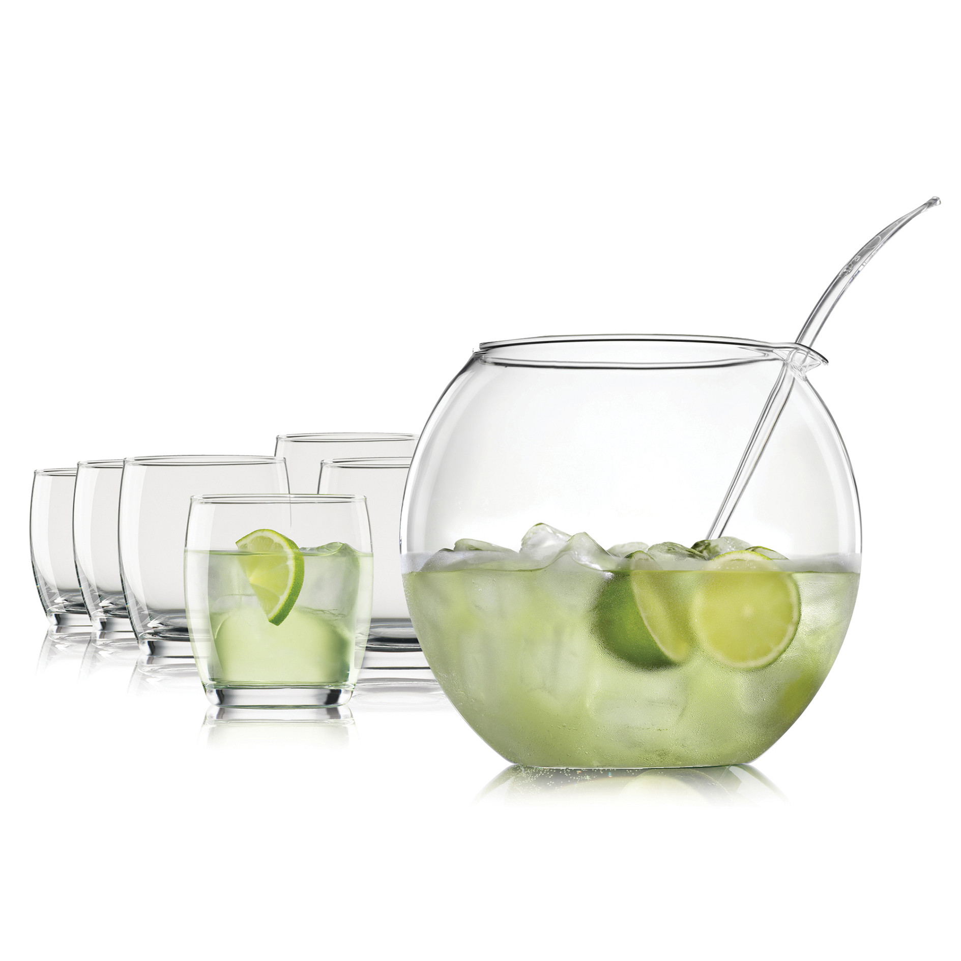 8-teiliges Bowle-Set - transparent - Glas