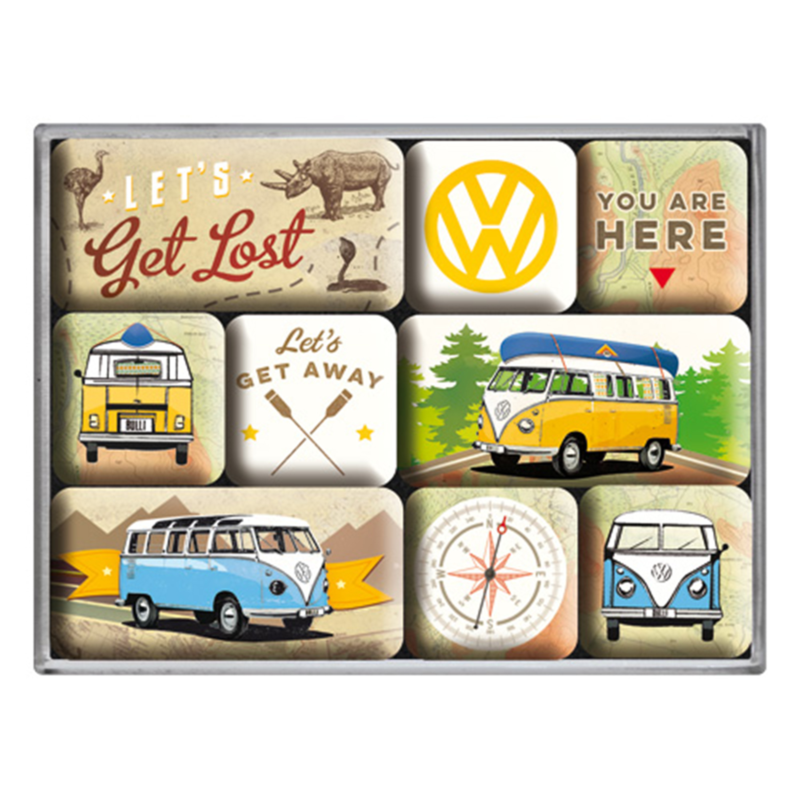 9-teiliges Magnet-Set - VW Bulli - Lets get Lost