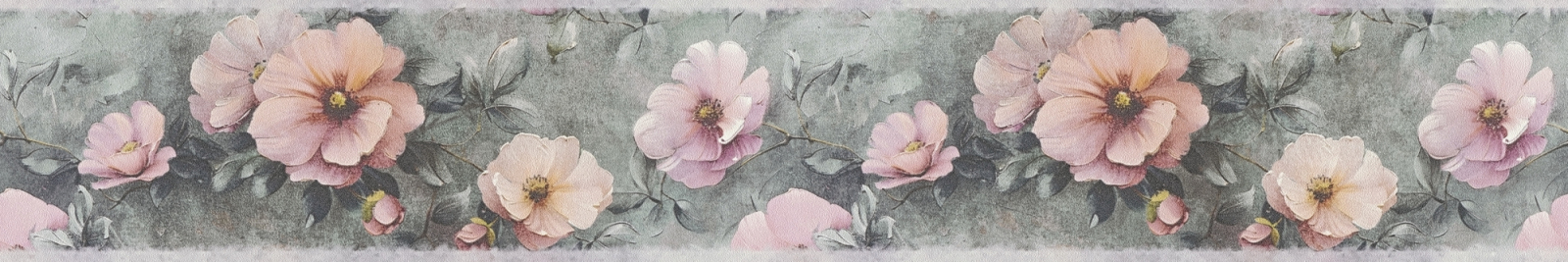 A.S. Creation Bordüre - grau-rosa - Blumen - selbstklebend - 5 Meter