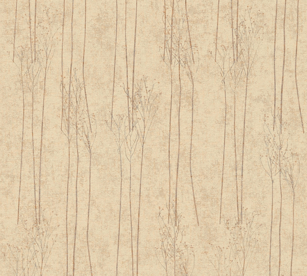 A.S. Creation Vliestapete - braun-beige - Pampasgras - 10 Meter