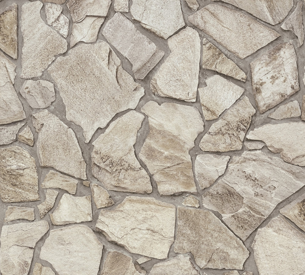 A.S. Creation Vliestapete BRICKS & STONES - braun-grau - Steinoptik- 10 Meter