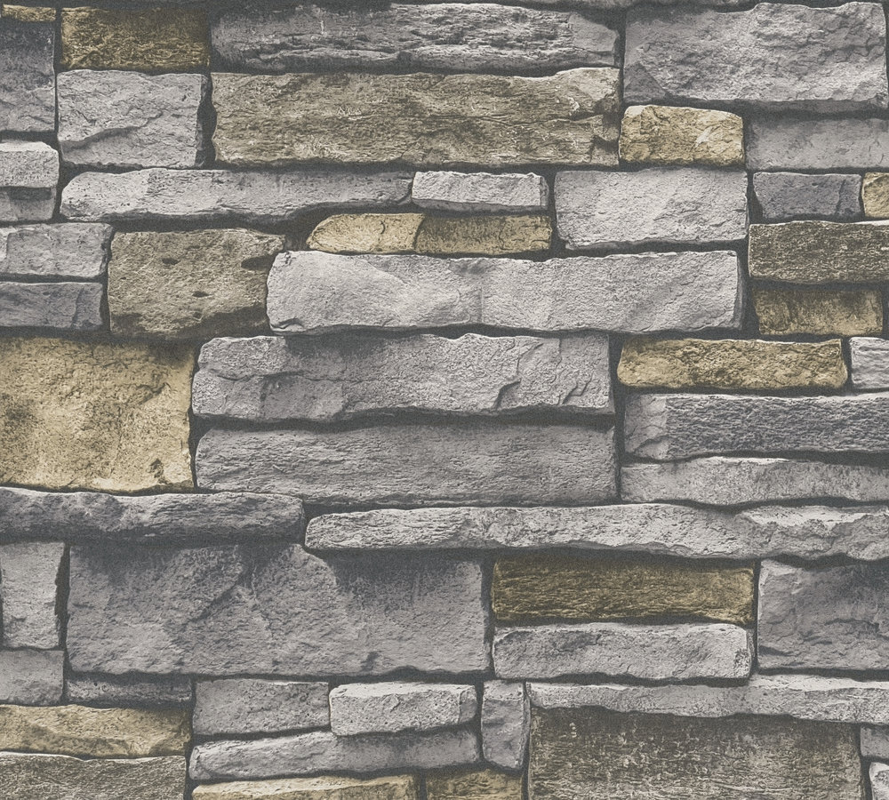 A.S. Creation Vliestapete BRICKS & STONES - grau-beige - Steinoptik - 10 Meter